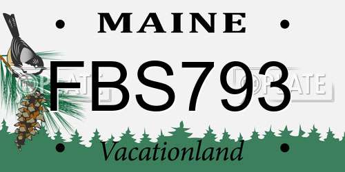 FBS793 Maine License Plate