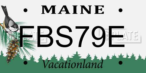 FBS79E Maine License Plate