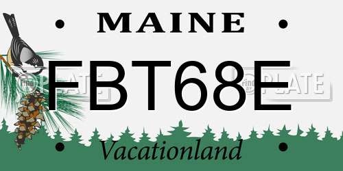 FBT68E Maine License Plate