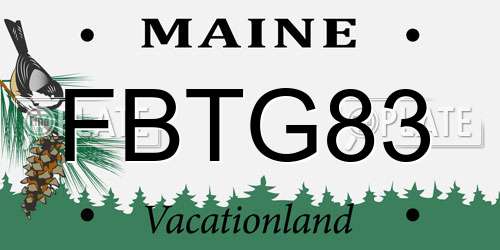 FBTG83 Maine License Plate