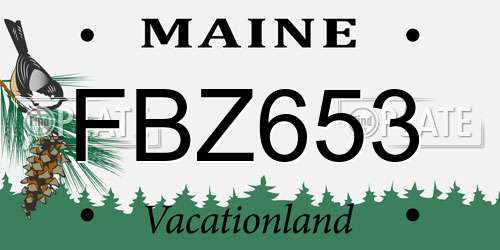 FBZ653 Maine License Plate