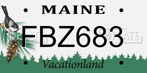 FBZ683 Maine License Plate