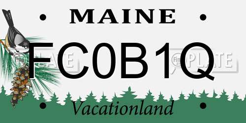 FC0B1Q Maine License Plate