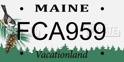 FCA959 Maine License Plate
