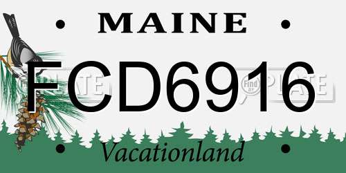 FCD6916 Maine License Plate