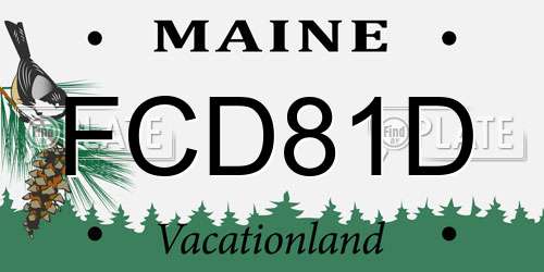 FCD81D Maine License Plate