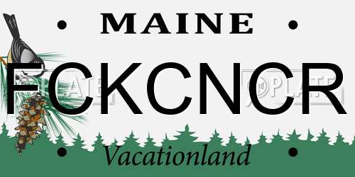 FCKCNCR Maine License Plate