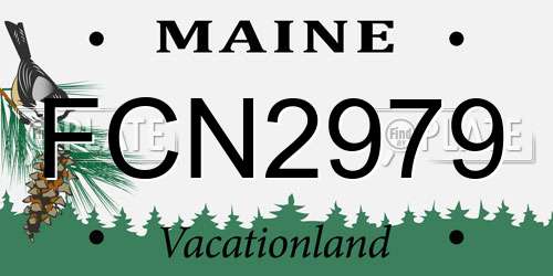 FCN2979 Maine License Plate