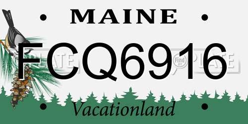 FCQ6916 Maine License Plate