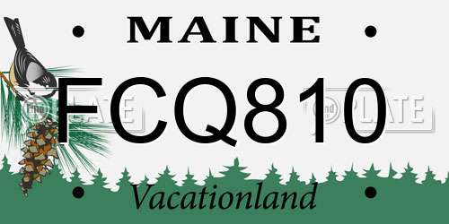 FCQ810 Maine License Plate