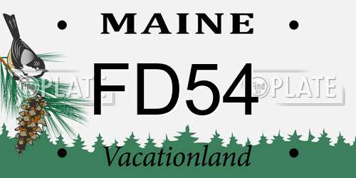 FD54 Maine License Plate