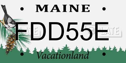 FDD55E Maine License Plate