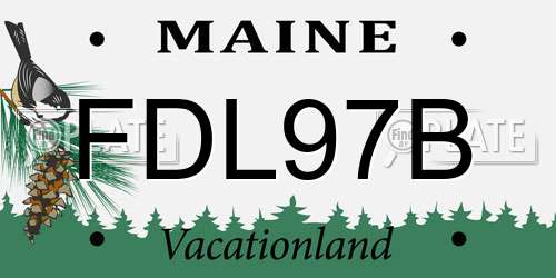 FDL97B Maine License Plate