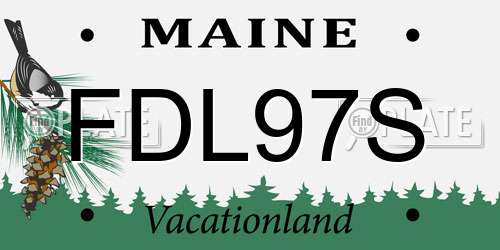 FDL97S Maine License Plate