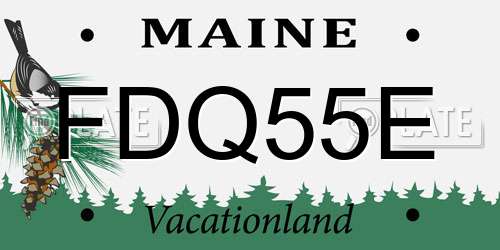 FDQ55E Maine License Plate