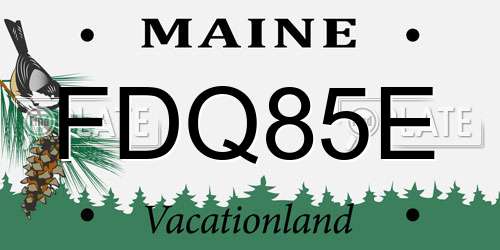 FDQ85E Maine License Plate