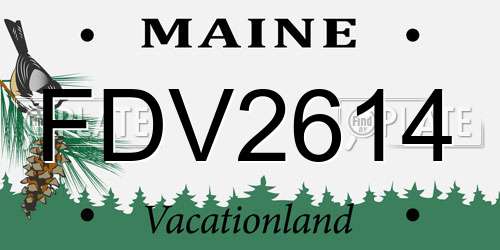 FDV2614 Maine License Plate
