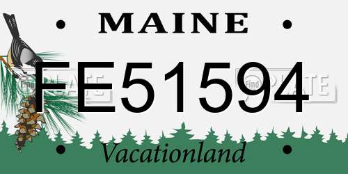 FE51594 Maine License Plate