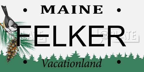 FELKER Maine License Plate