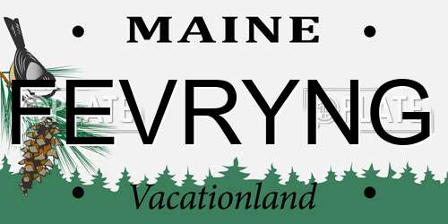 FEVRYNG Maine License Plate