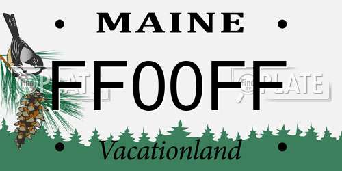 FF00FF Maine License Plate