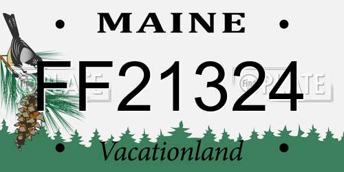 FF21324 Maine License Plate