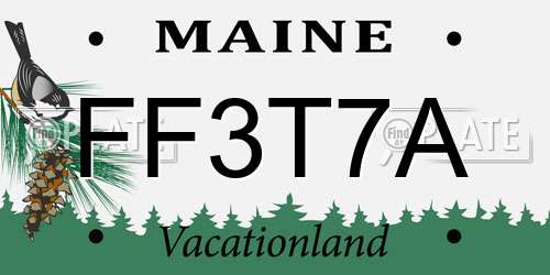 FF3T7A Maine License Plate