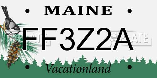 FF3Z2A Maine License Plate
