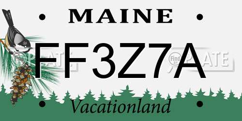 FF3Z7A Maine License Plate