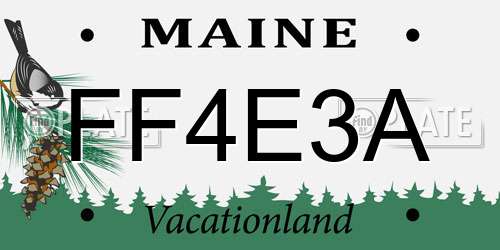 FF4E3A Maine License Plate