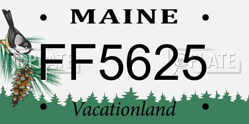 FF5625 Maine License Plate