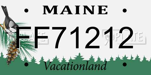 FF71212 Maine License Plate