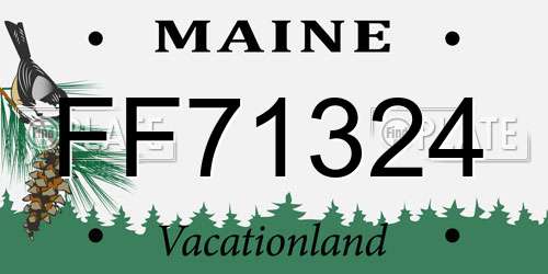 FF71324 Maine License Plate