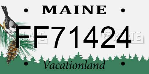 FF71424 Maine License Plate