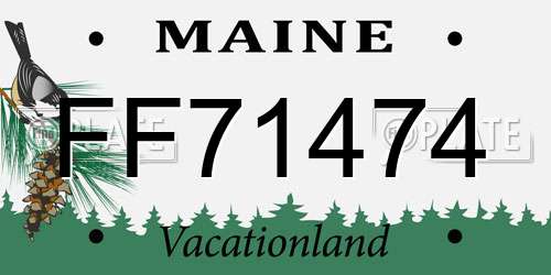 FF71474 Maine License Plate