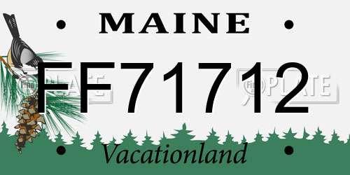 FF71712 Maine License Plate