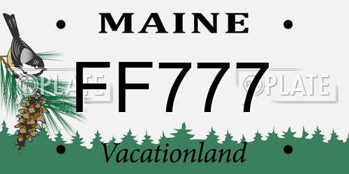 FF777 Maine License Plate