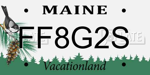 FF8G2S Maine License Plate