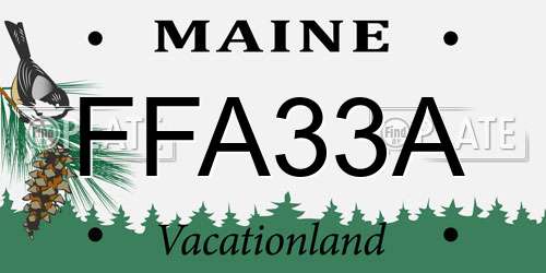 FFA33A Maine License Plate