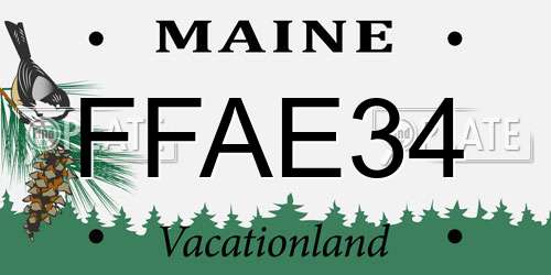 FFAE34 Maine License Plate