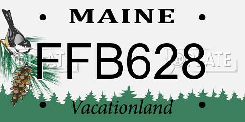 FFB628 Maine License Plate