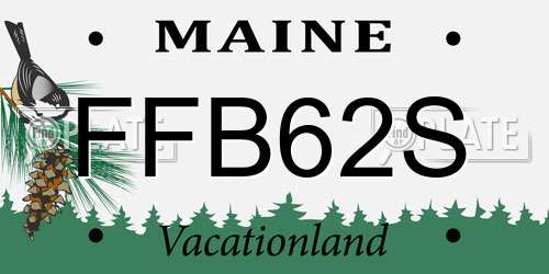 FFB62S Maine License Plate