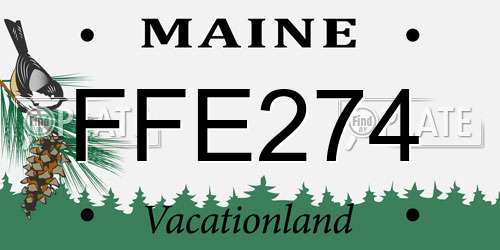FFE274 Maine License Plate