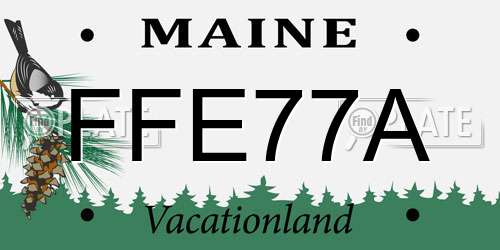 FFE77A Maine License Plate