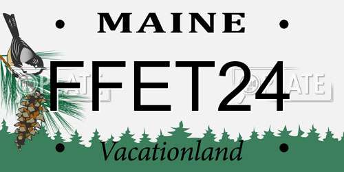 FFET24 Maine License Plate
