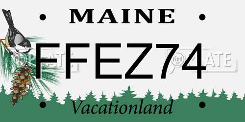 FFEZ74 Maine License Plate