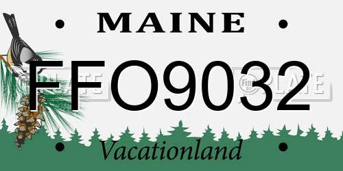FFO9032 Maine License Plate