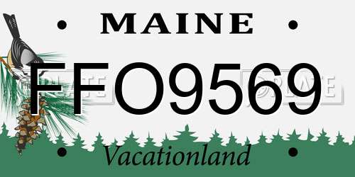FFO9569 Maine License Plate