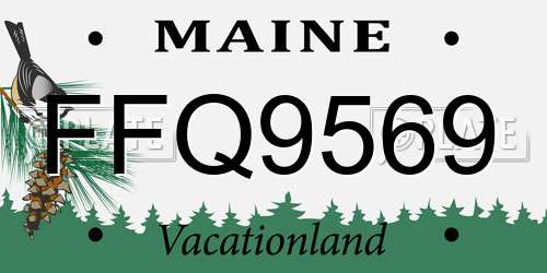 FFQ9569 Maine License Plate