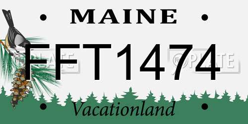 FFT1474 Maine License Plate